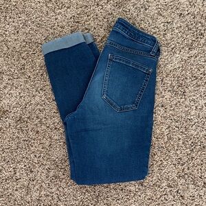 LC Lauren Conrad Blue Denim Jeans with Brown Topstitching